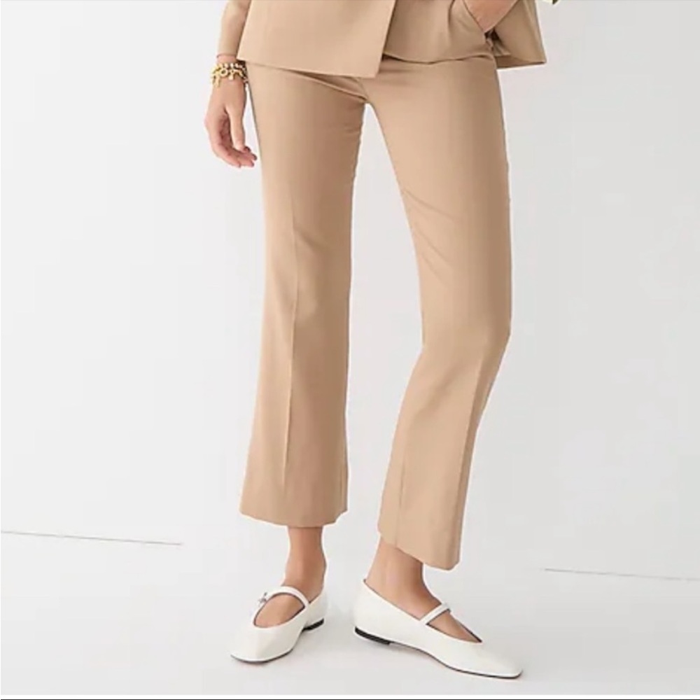 J Crew Willa Cropped Flare Wool Pants
